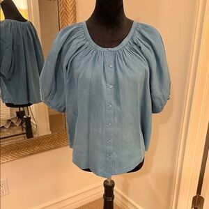 Sundance Blue Button-Up Blouse